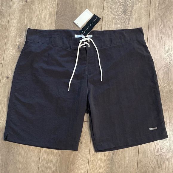 Parke & Ronen Other - Parke & Ronen 8” Black Lined Nylon Swim Board Shorts Size 36
